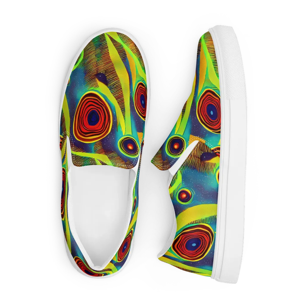 Galactic Pulse on Men's Slip-On Canvas Shoes — Front