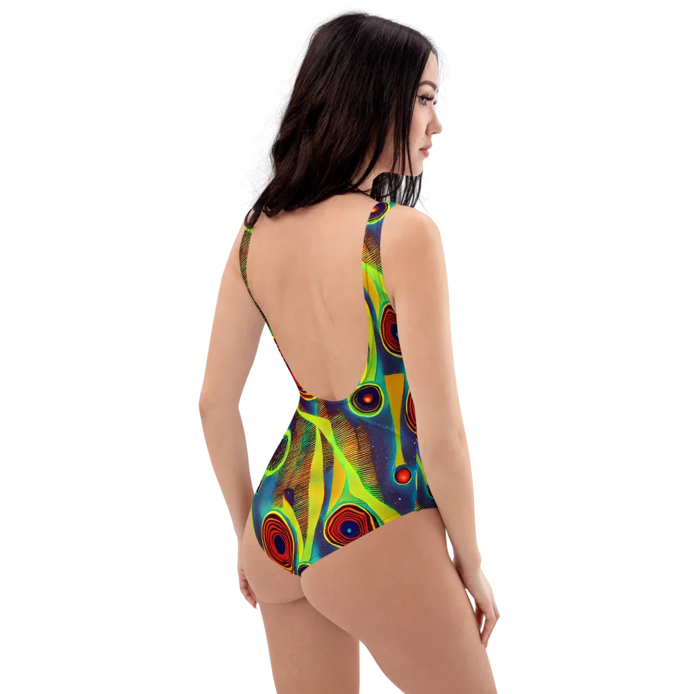 Galactic Pulse on One-Piece Swimsuit — Right Back