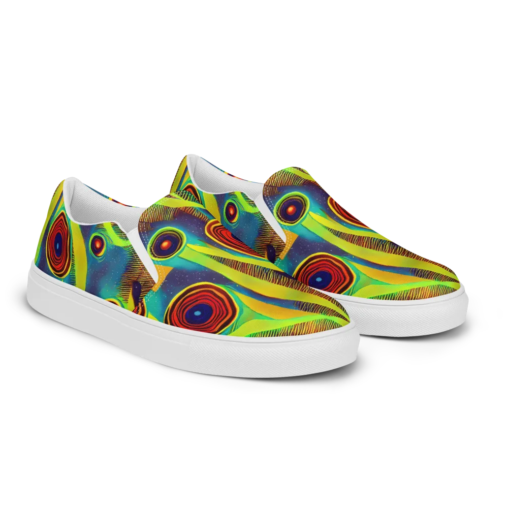 Galactic Pulse on Women's Slip-On Canvas Shoes — Right Front