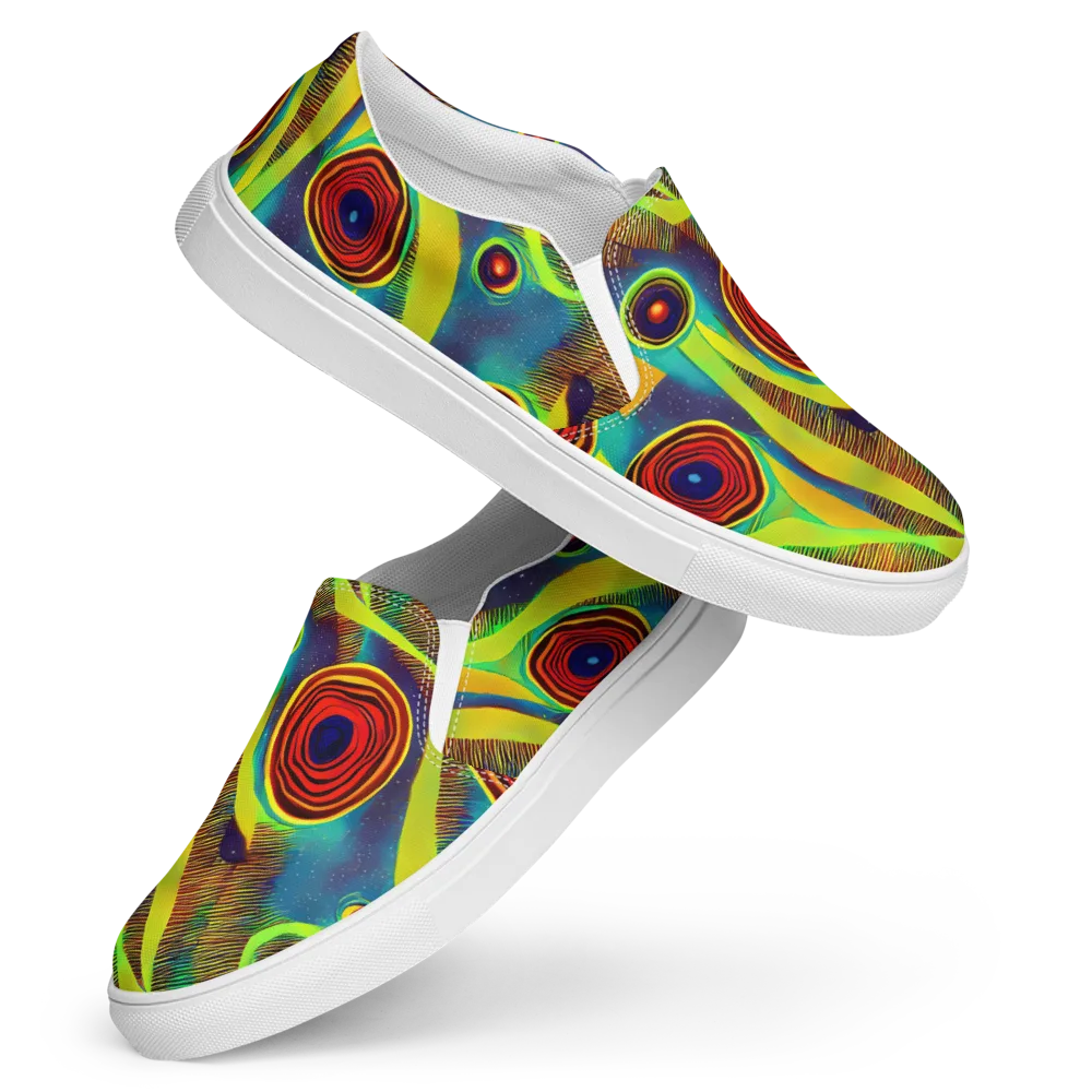 Galactic Pulse on Women's Slip-On Canvas Shoes — Front