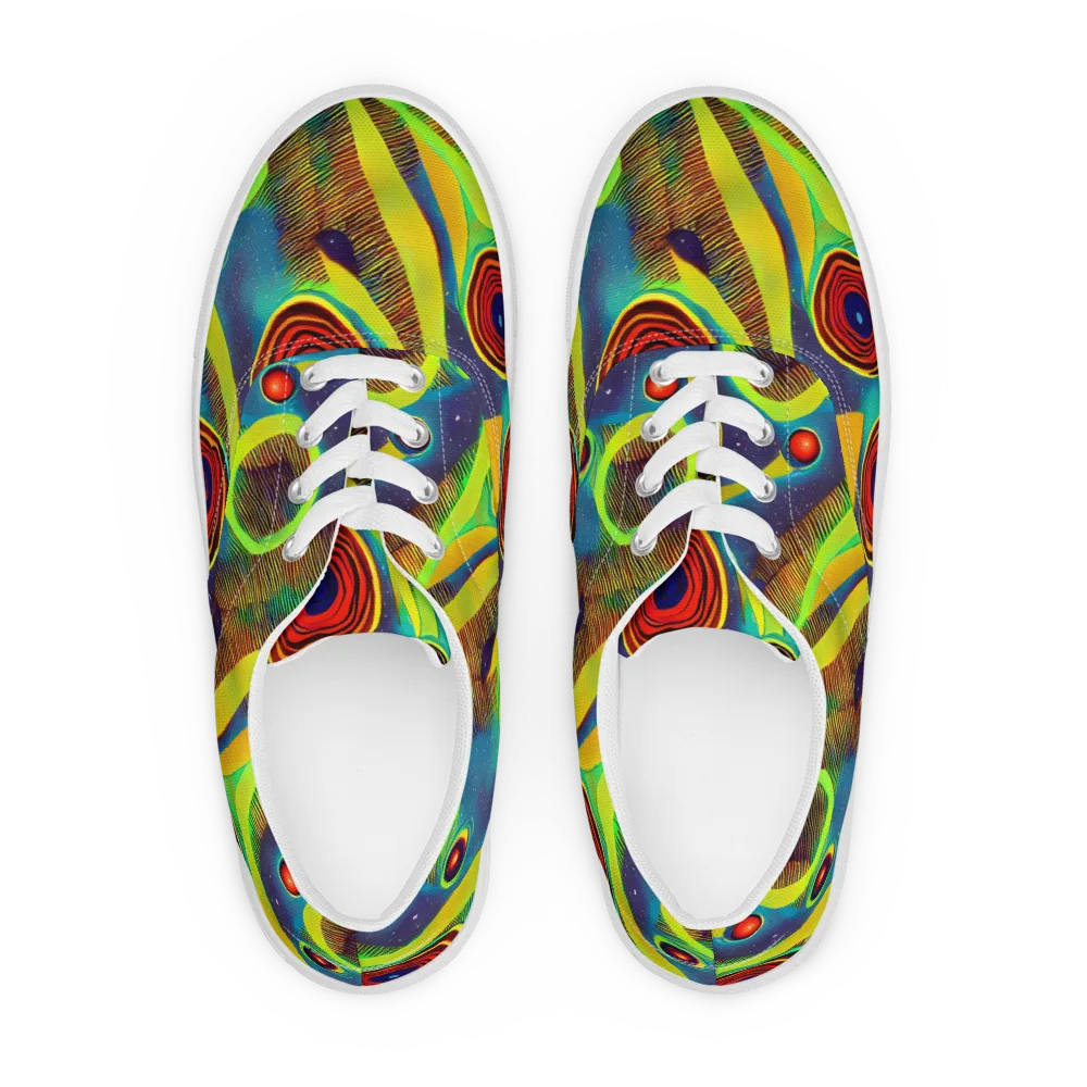 Galactic Pulse on Men's Lace-Up Canvas Shoes — Front