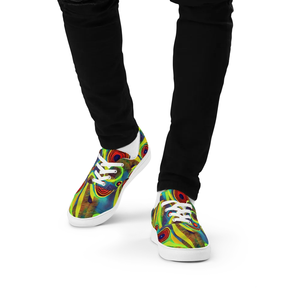 Galactic Pulse on Men's Lace-Up Canvas Shoes — Front