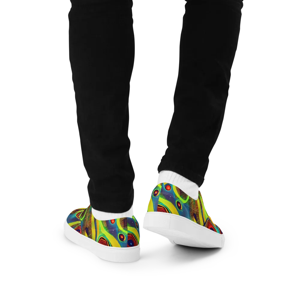 Galactic Pulse on Men's Lace-Up Canvas Shoes — Back