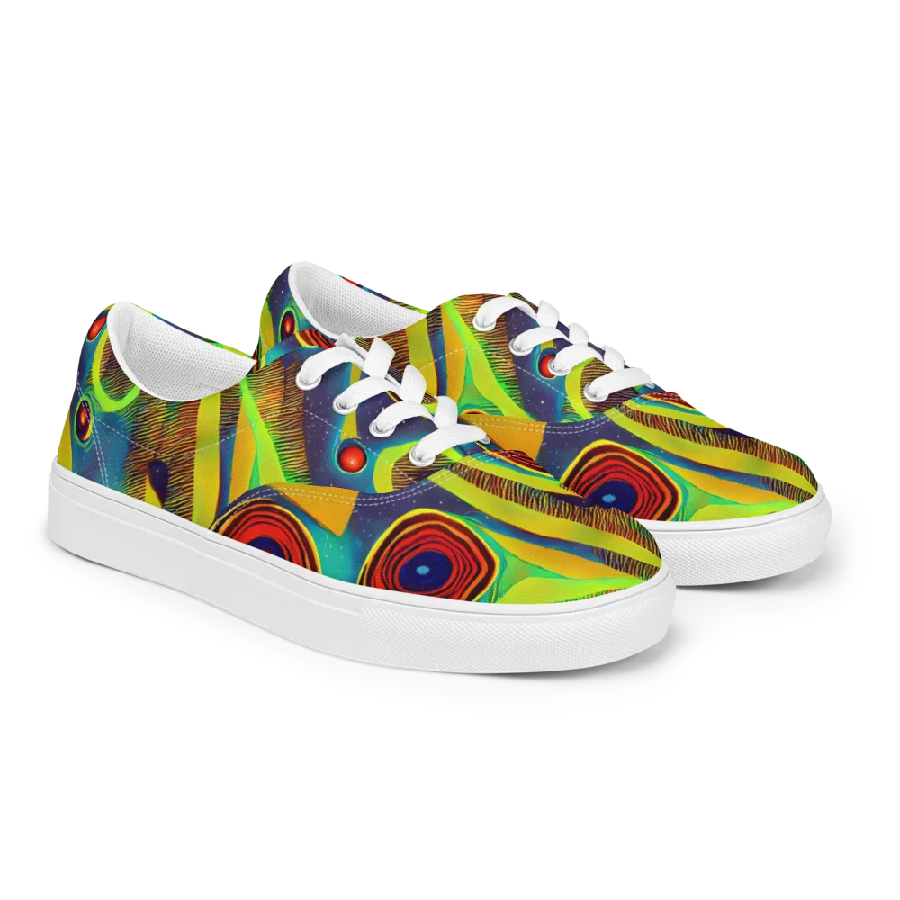 Galactic Pulse on Men's Lace-Up Canvas Shoes — Right Front