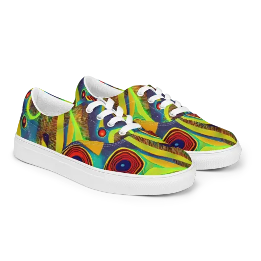 Galactic Pulse on a Men's Lace-Up Canvas Shoes