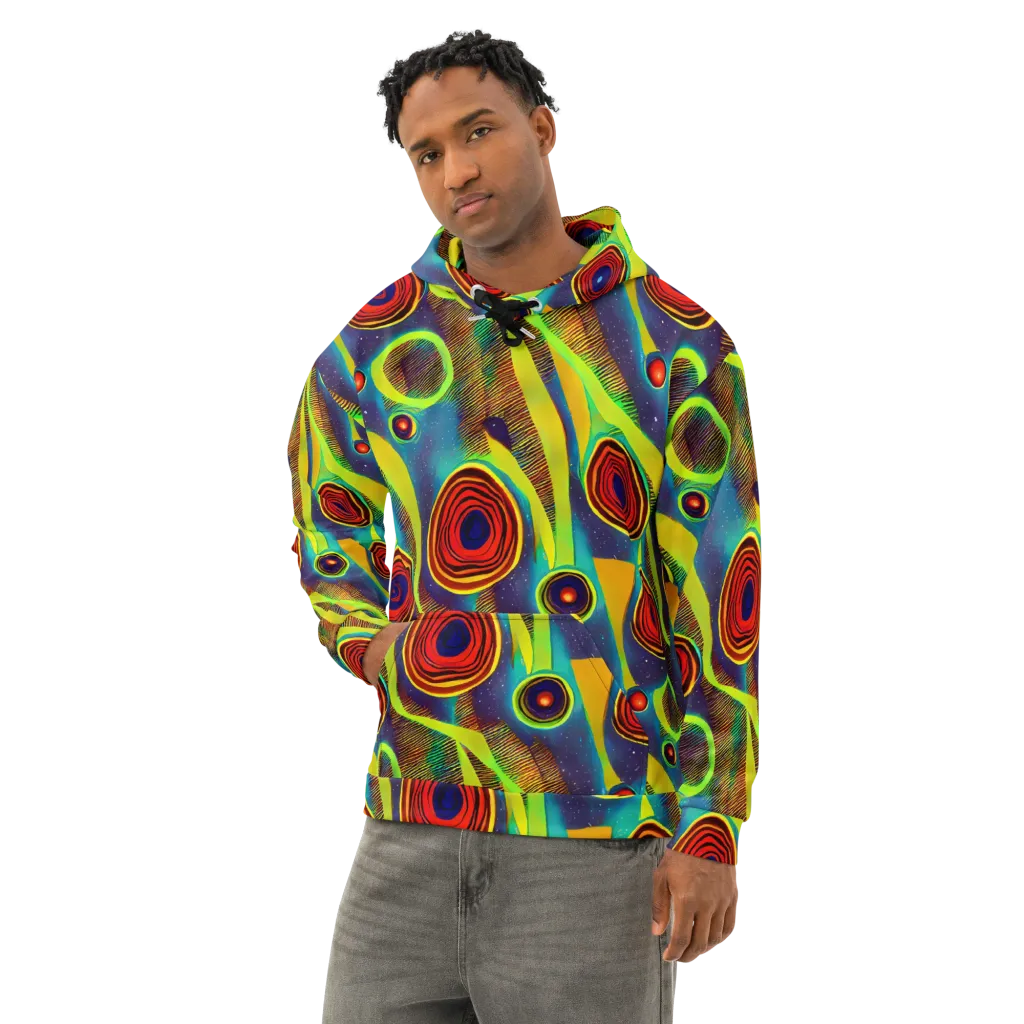 Galactic Pulse on Cotton Hoodie — Left Front