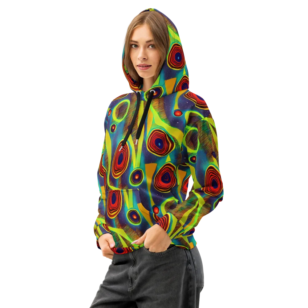 Galactic Pulse on Cotton Hoodie — Left Front