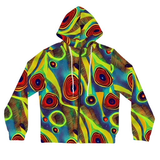 Galactic Pulse on a Women's Full-Zip Hoodie