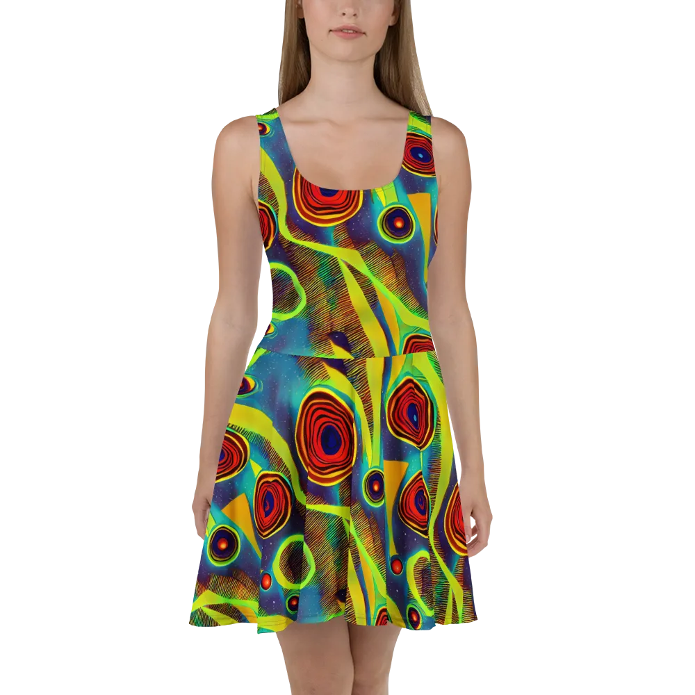 Galactic Pulse on Skater Dress — Front