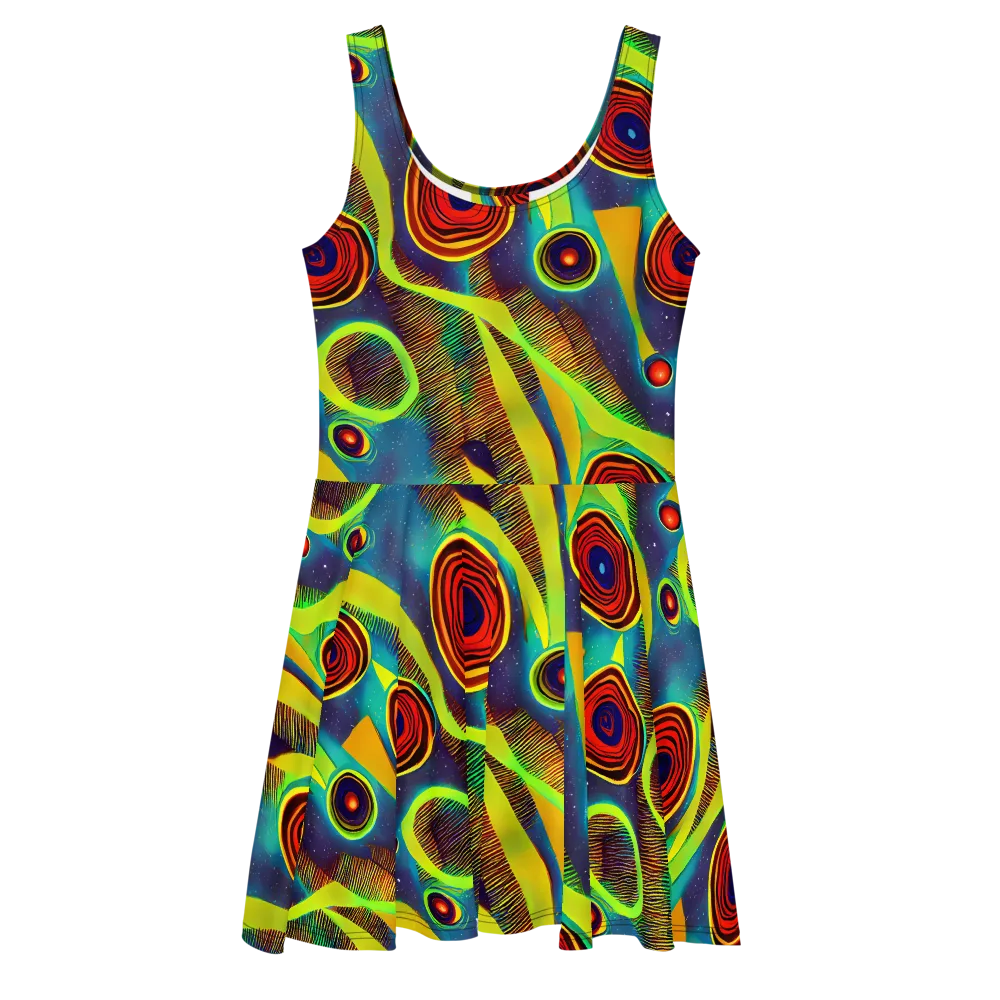 Galactic Pulse on Skater Dress — Front