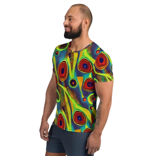 Galactic Pulse on a Men's Athletic T-Shirt