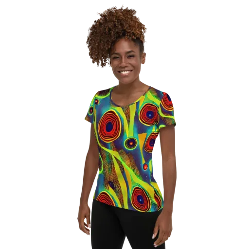 Galactic Pulse on a Women's Athletic T-Shirt