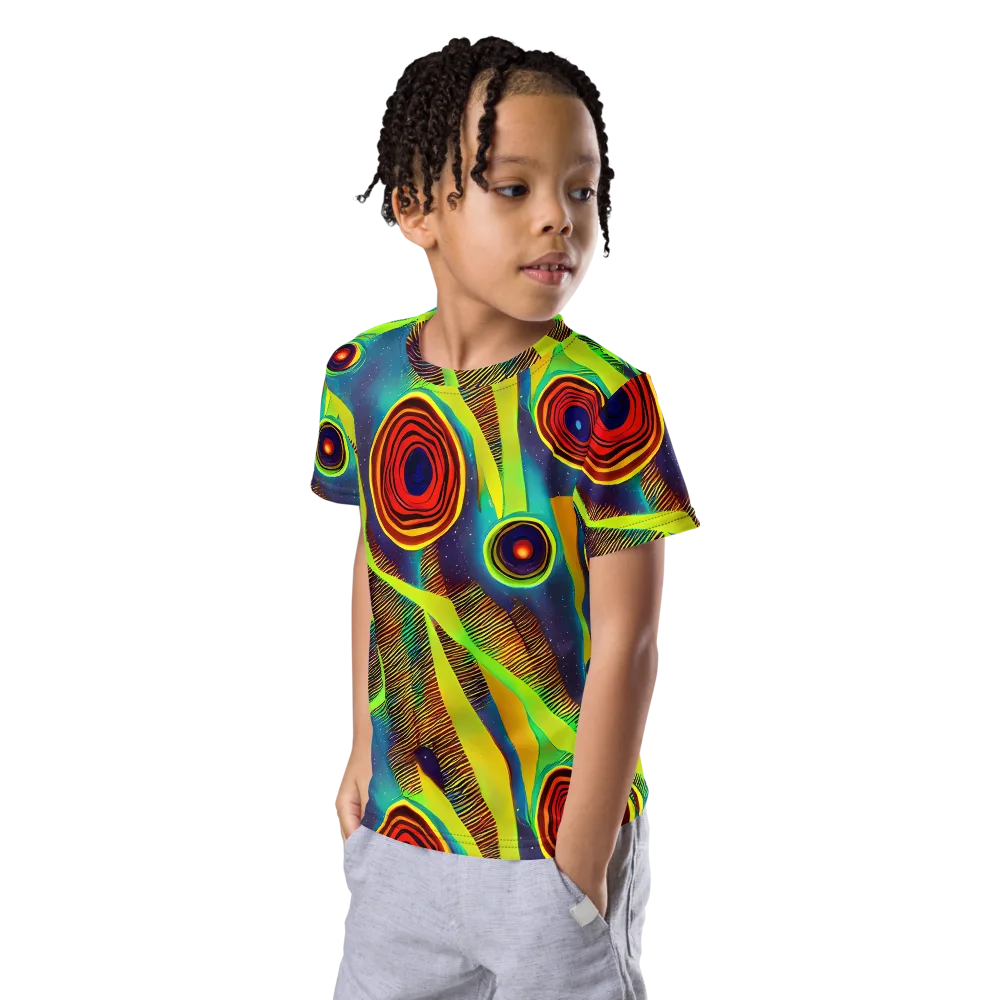 Galactic Pulse on Kids Crew Neck T-Shirt — Left Front