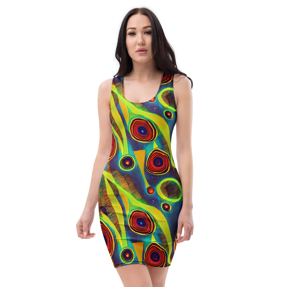 Galactic Pulse on Bodycon Dress — Front