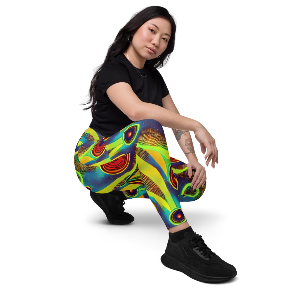 Galactic Pulse on Leggings with Pockets — Right Front