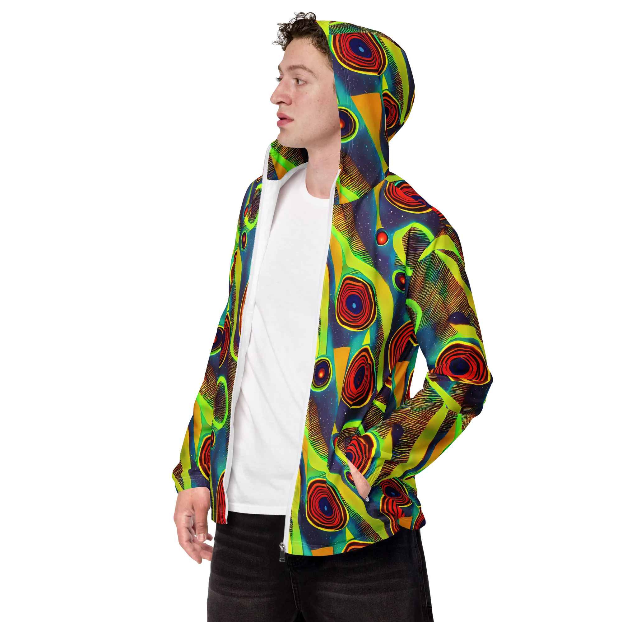 Galactic Pulse on Men's Windbreaker — Left Front