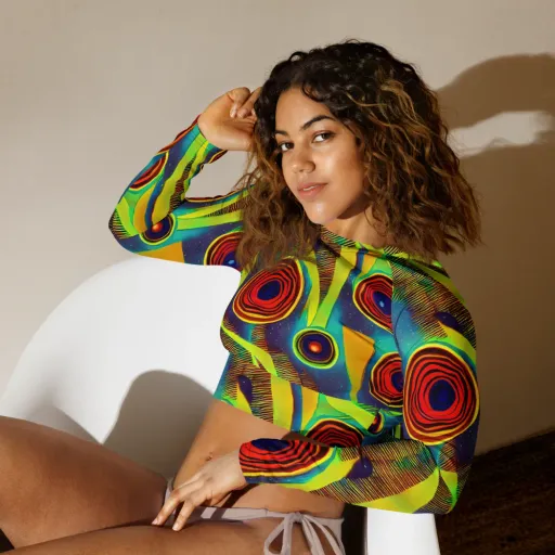 Galactic Pulse on a Long Sleeve Crop Top
