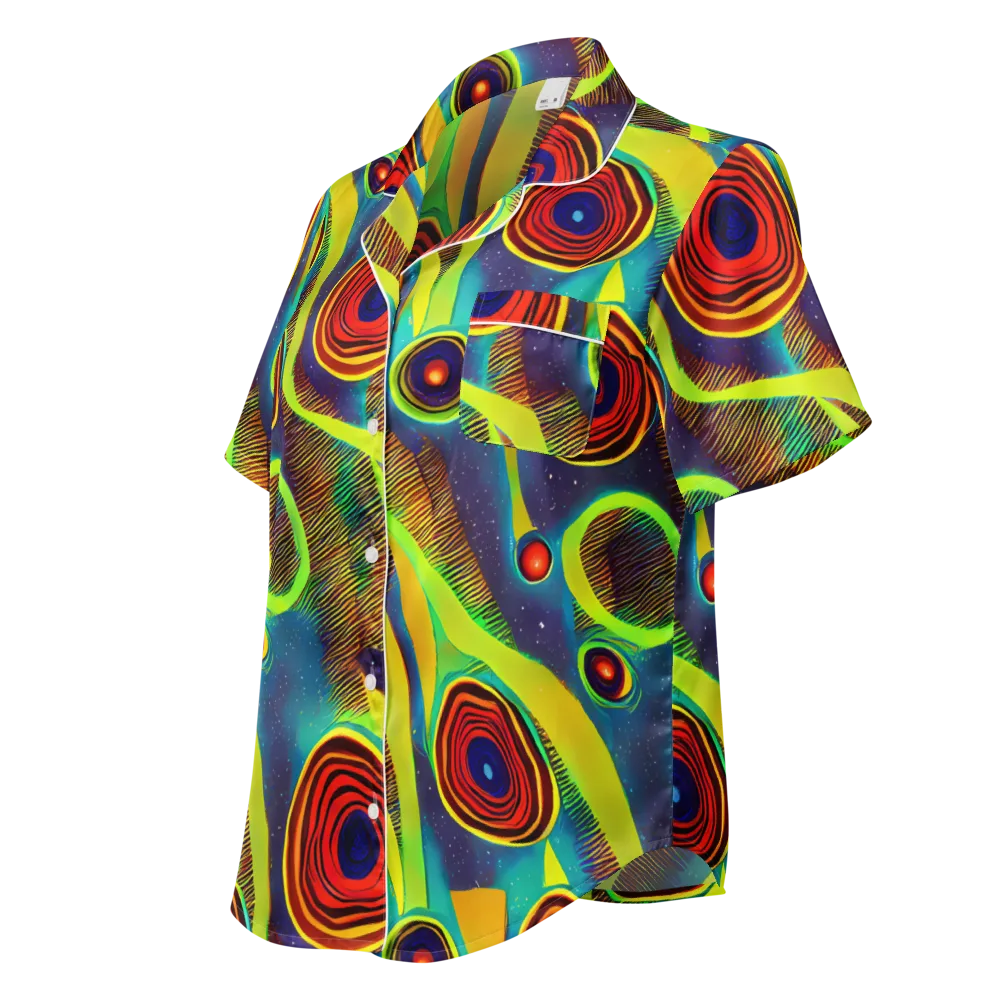 Galactic Pulse on Women's Short Sleeve Pajama Top — Left Front