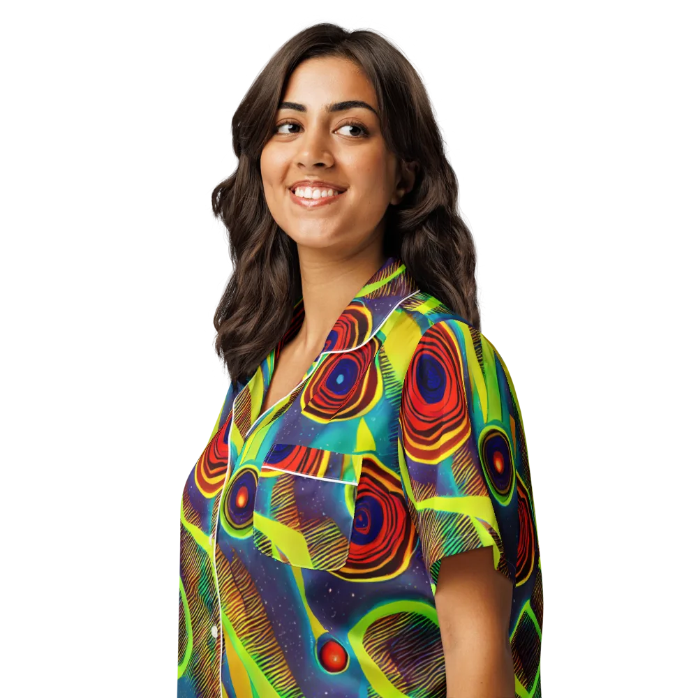 Galactic Pulse on Women's Short Sleeve Pajama Top — Left Front