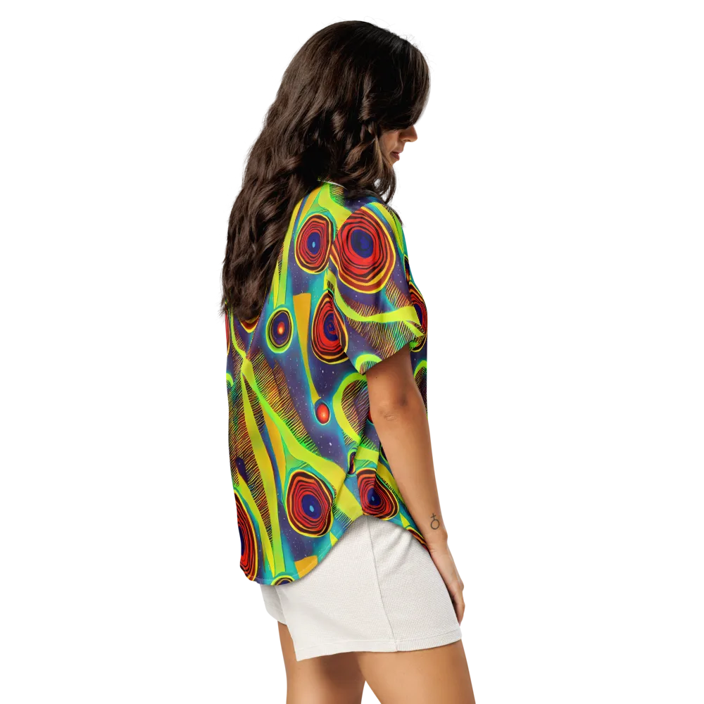 Galactic Pulse on Women's Short Sleeve Pajama Top — Right Back