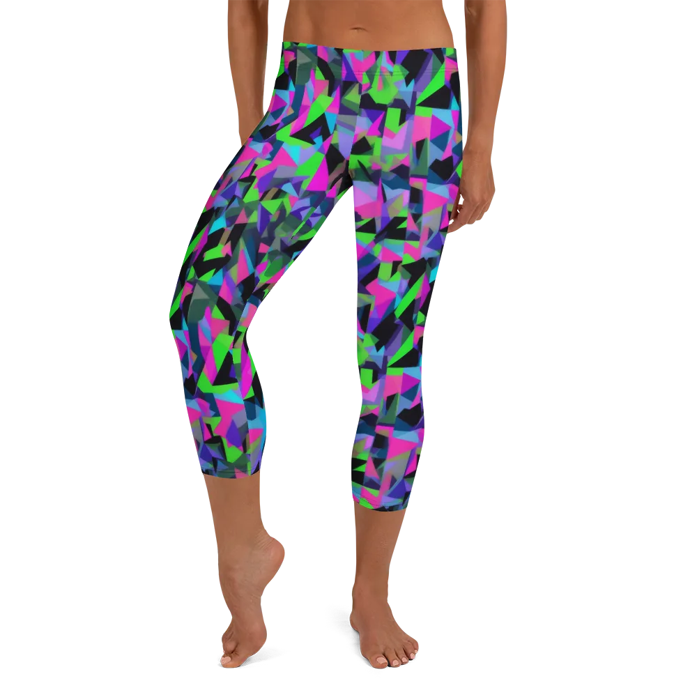 Ultraviolet Scatter on Capri Leggings — Front