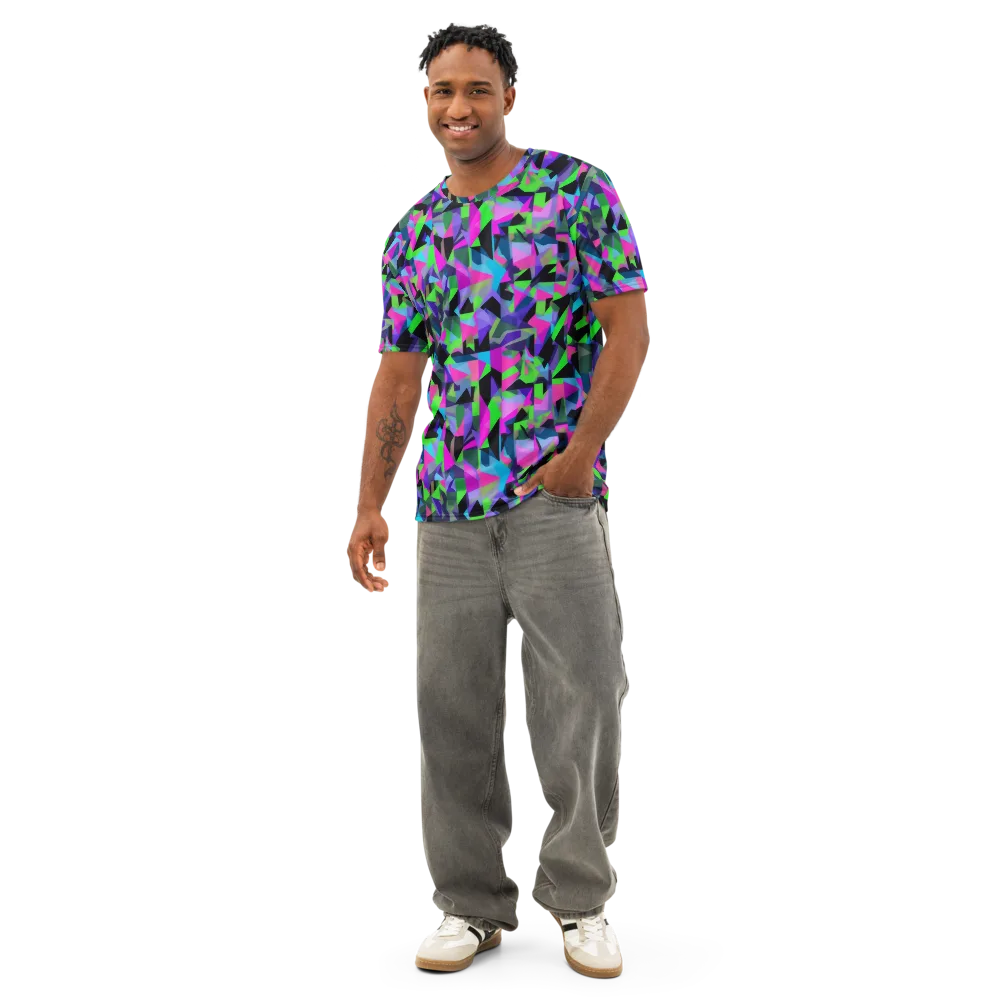 Ultraviolet Scatter on Men's Cotton Crew Neck T-Shirt — Front