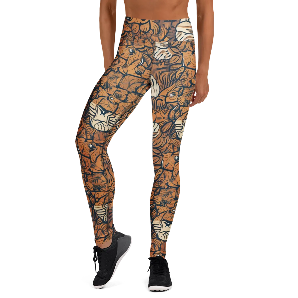 Terracotta Menagerie on Yoga Leggings — Front