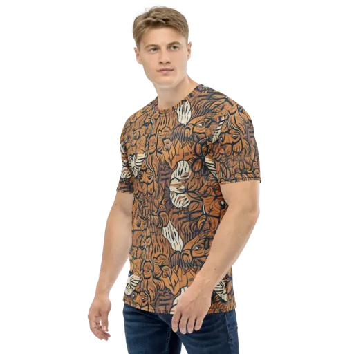 Terracotta Menagerie on a Men's Crew Neck T-Shirt