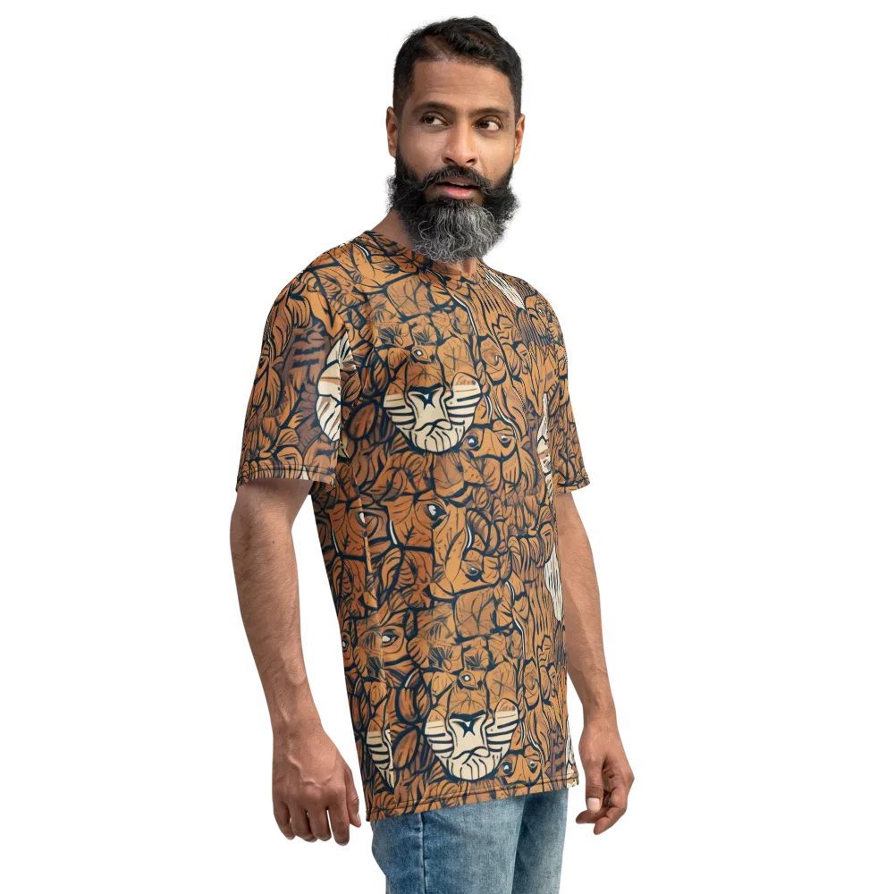 Terracotta Menagerie on Men's Crew Neck T-Shirt — Right