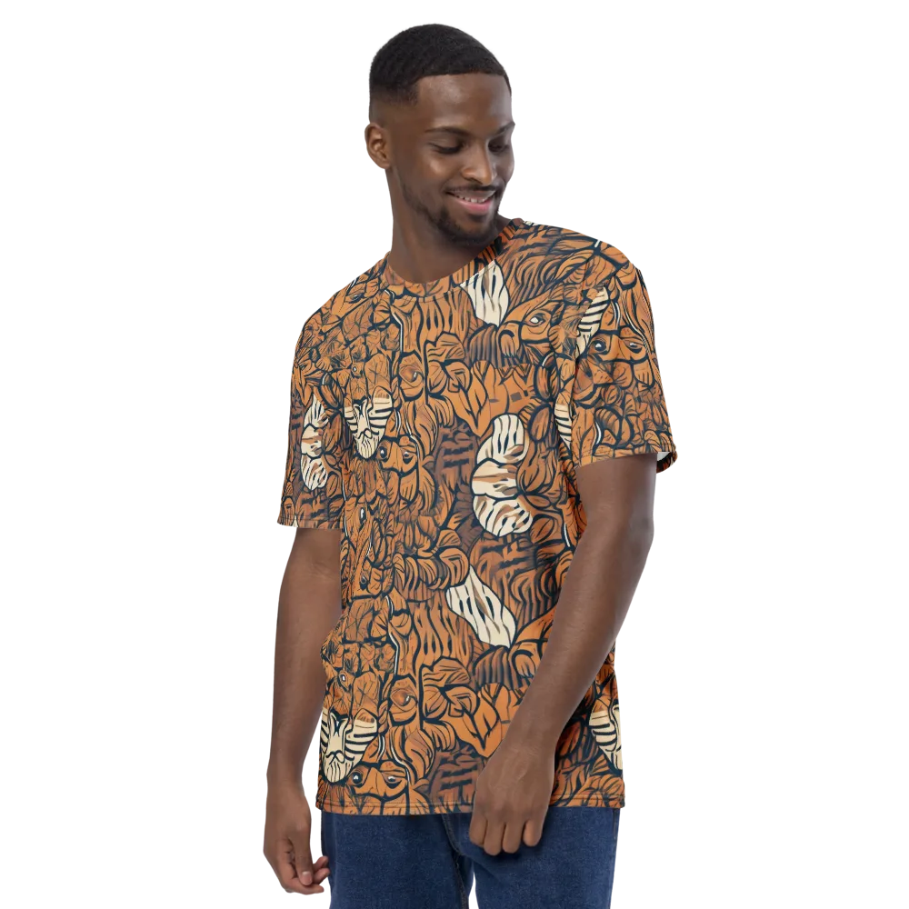 Terracotta Menagerie on Men's Crew Neck T-Shirt — Left