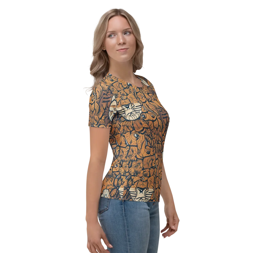 Terracotta Menagerie on Women's Crew Neck T-Shirt — Right