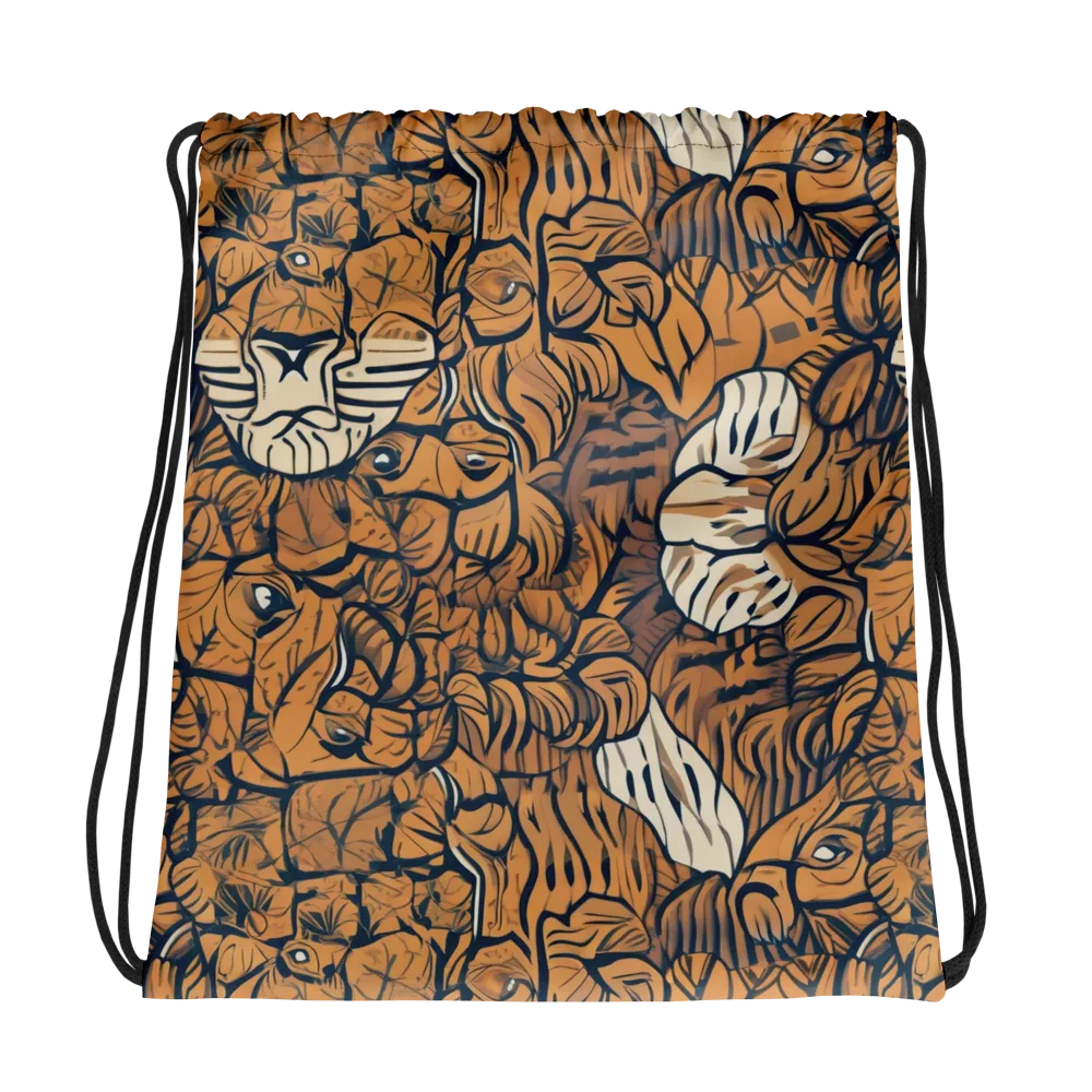 Terracotta Menagerie on Drawstring Bag — Photo
