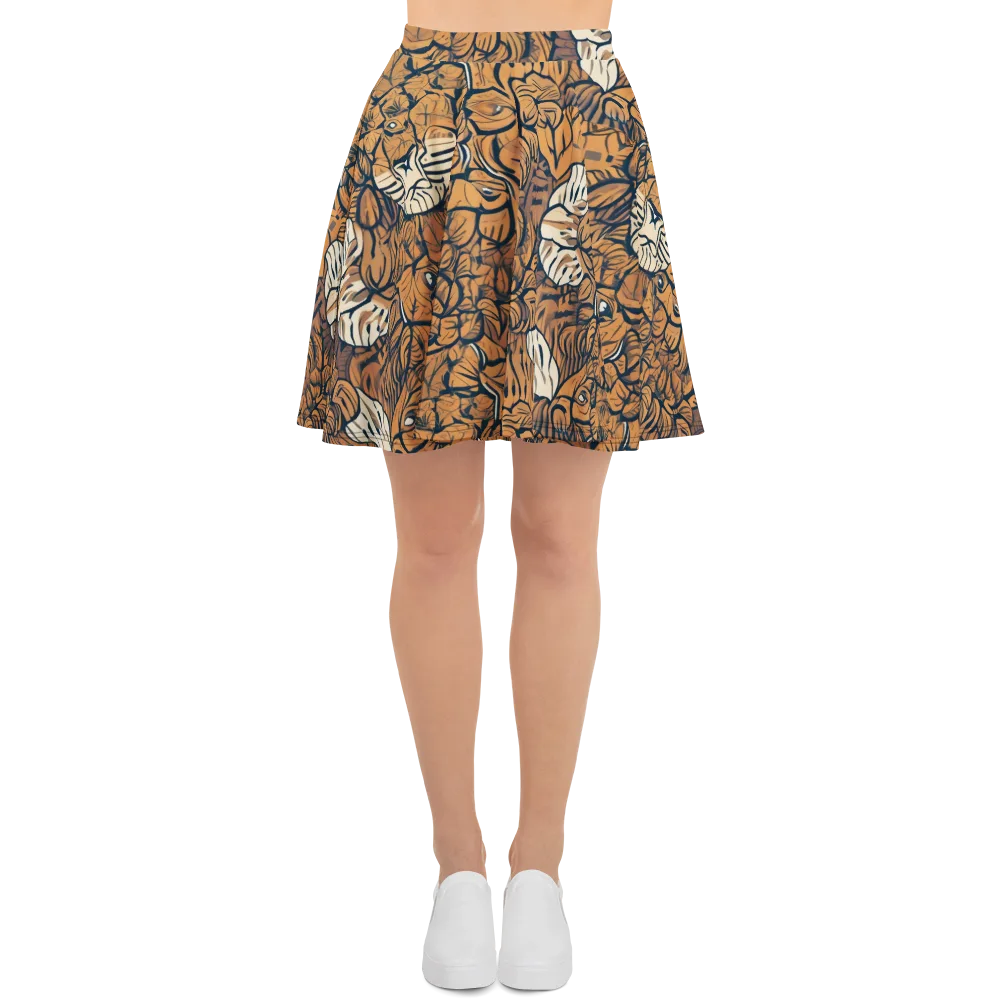 Terracotta Menagerie on Skater Skirt — Front