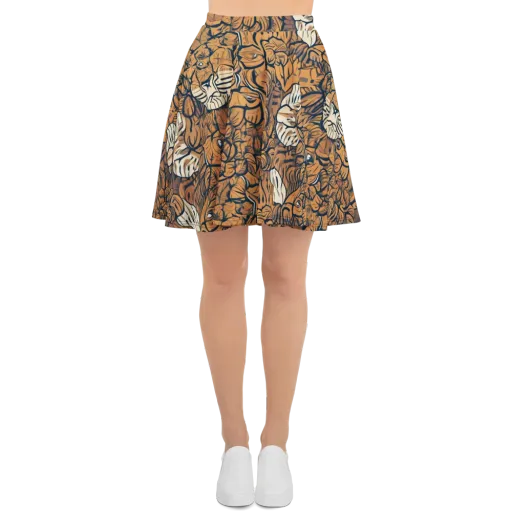 Terracotta Menagerie on a Skater Skirt