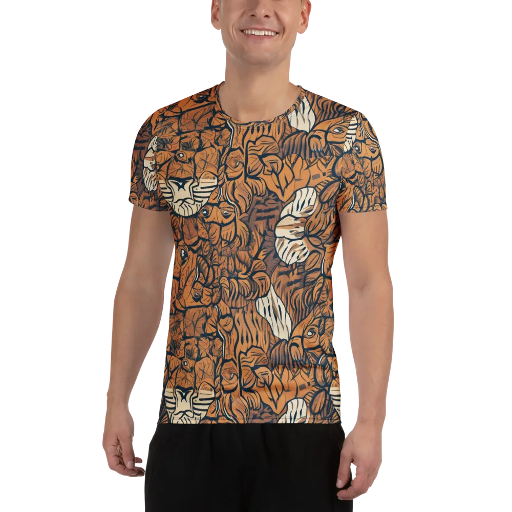 Terracotta Menagerie on Men's Athletic T-Shirt — Front