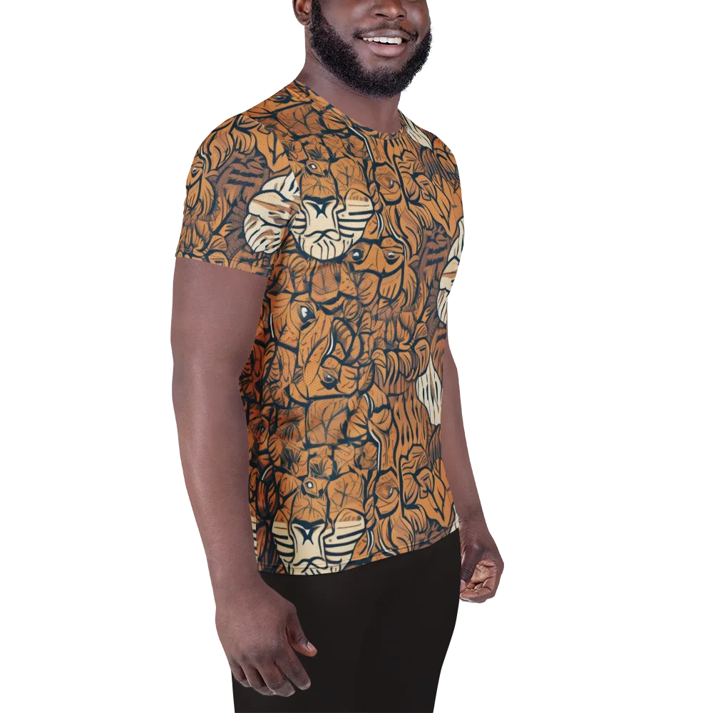 Terracotta Menagerie on Men's Athletic T-Shirt — Right