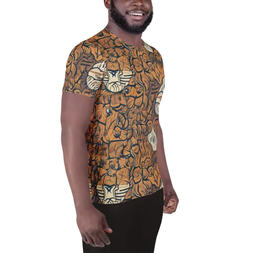 Terracotta Menagerie on a Men's Athletic T-Shirt