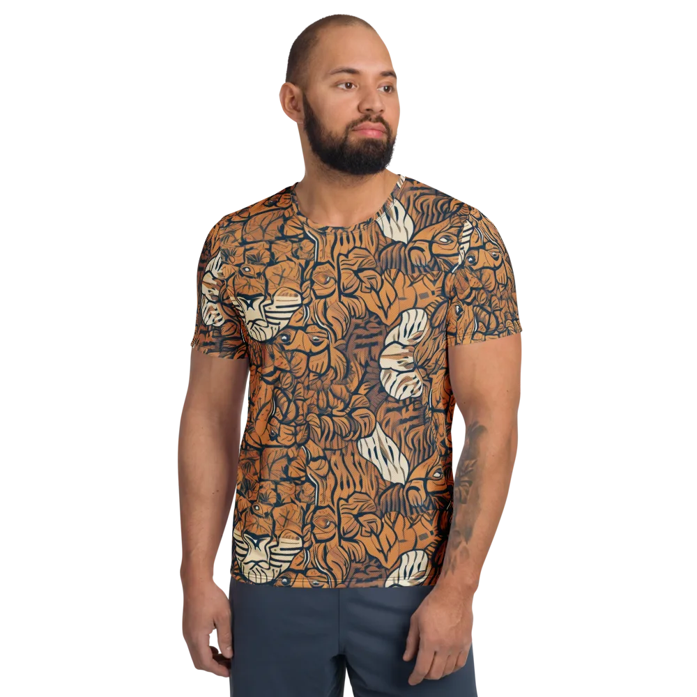 Terracotta Menagerie on Men's Athletic T-Shirt — Front