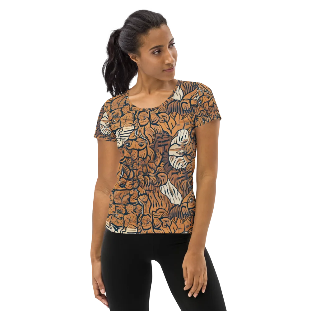Terracotta Menagerie on Women's Athletic T-Shirt — Front
