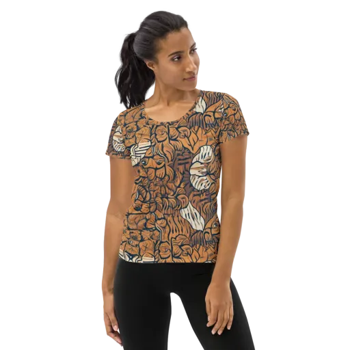 Terracotta Menagerie on a Women's Athletic T-Shirt