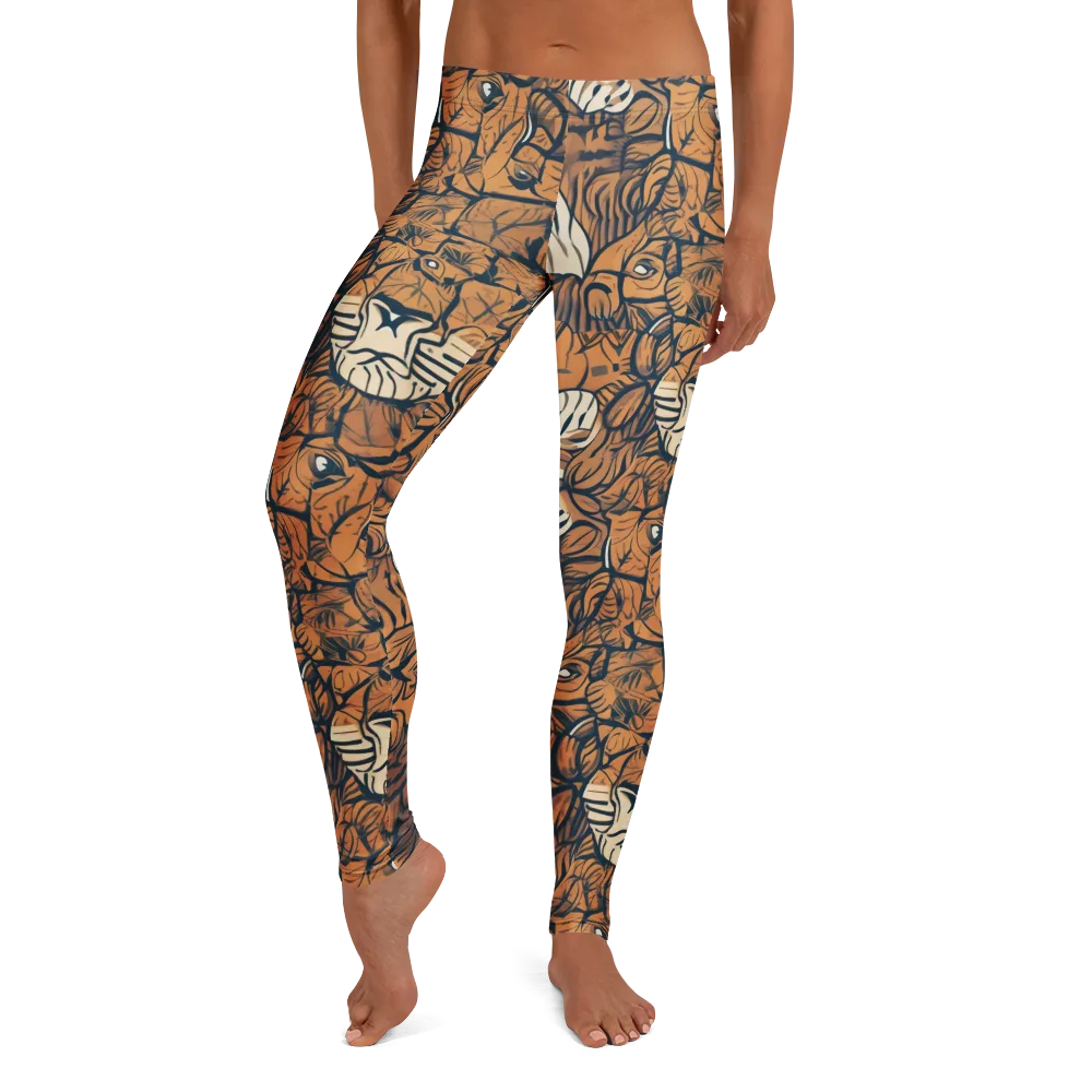 Terracotta Menagerie on Leggings — Front