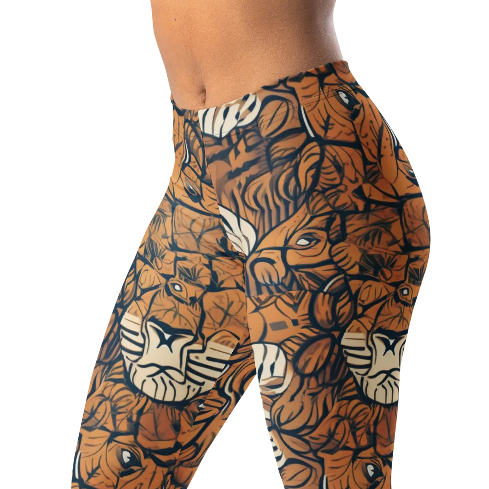 Terracotta Menagerie on Leggings — Left Front