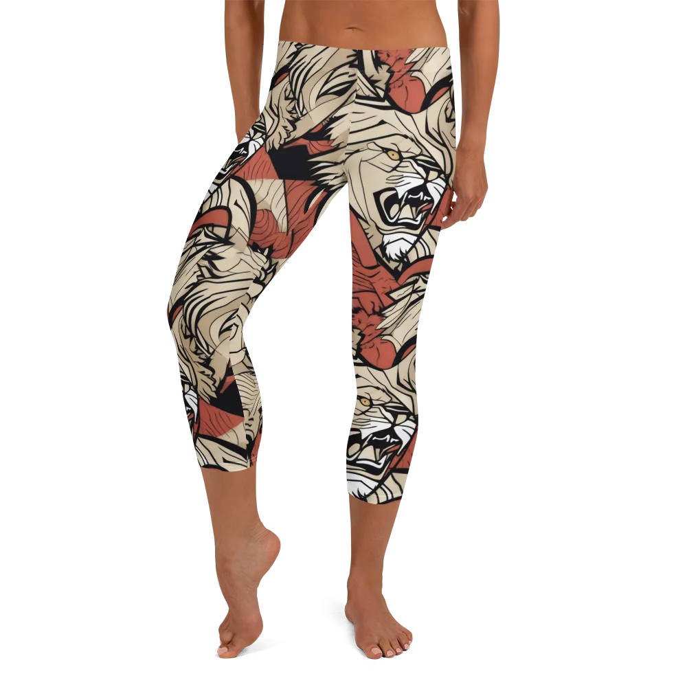 Lion’s Frequency on Capri Leggings — Front