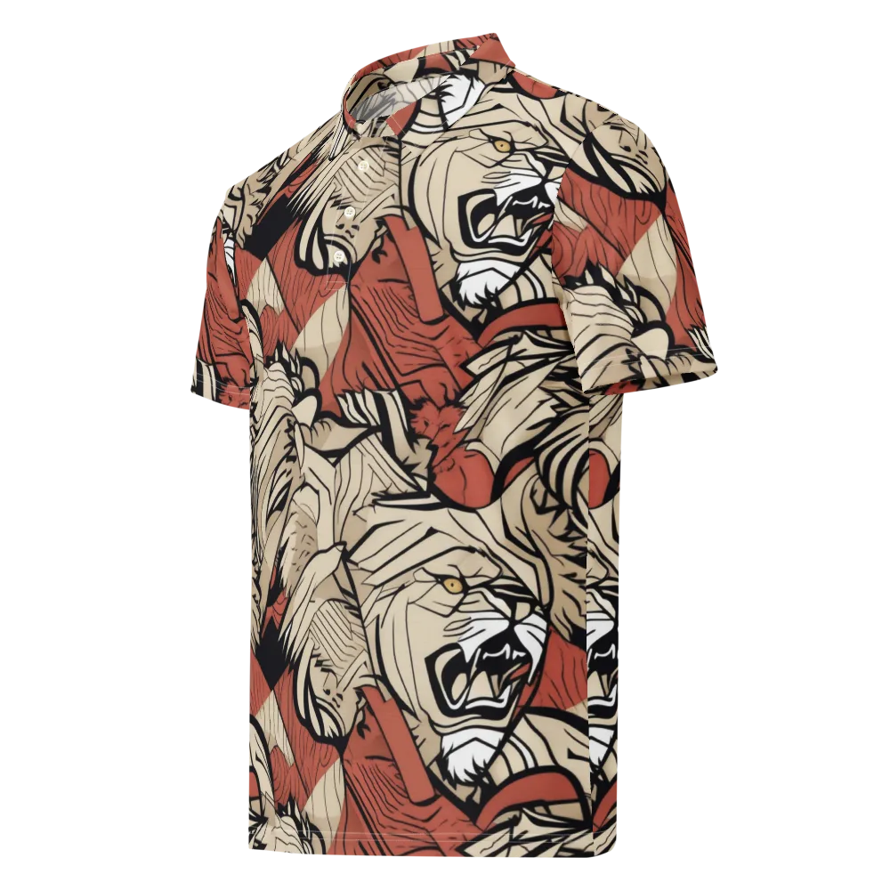 Lion’s Frequency on Men's Slim Fit Polo Shirt — Left Front