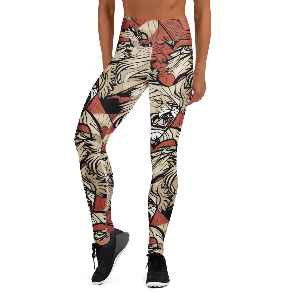 Lion’s Frequency on Yoga Leggings — Front
