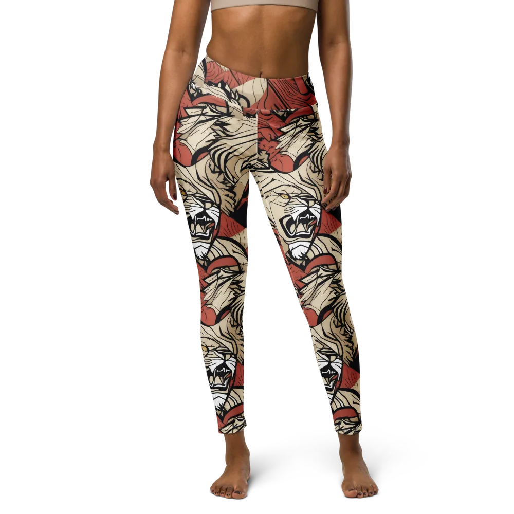 Lion’s Frequency on Yoga Leggings — Front