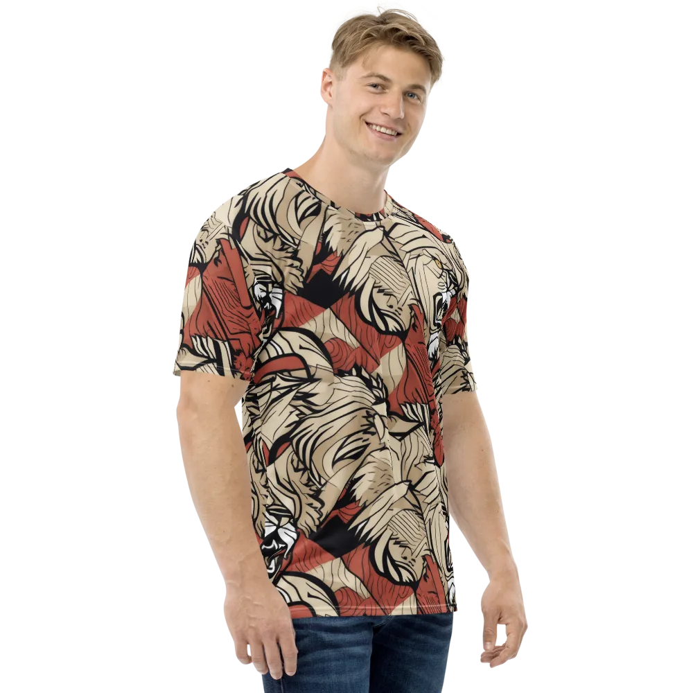 Lion’s Frequency on Men's Crew Neck T-Shirt — Right