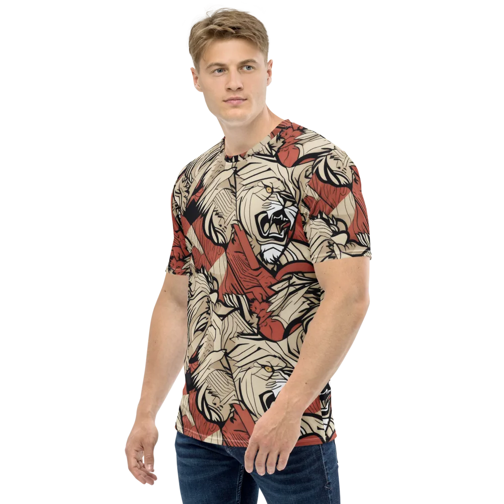 Lion’s Frequency on Men's Crew Neck T-Shirt — Left