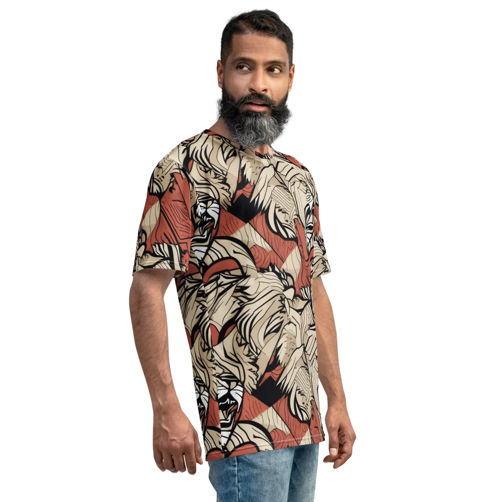 Lion’s Frequency on Men's Crew Neck T-Shirt — Right