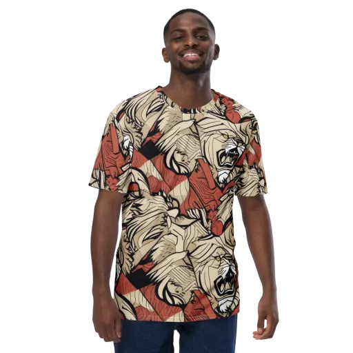 Lion’s Frequency on a Men's Crew Neck T-Shirt